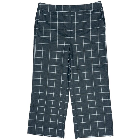 NWT Women's LOFT Windowpane Wide Leg Trouser Pants | Size 14 - Picture 1 of 10